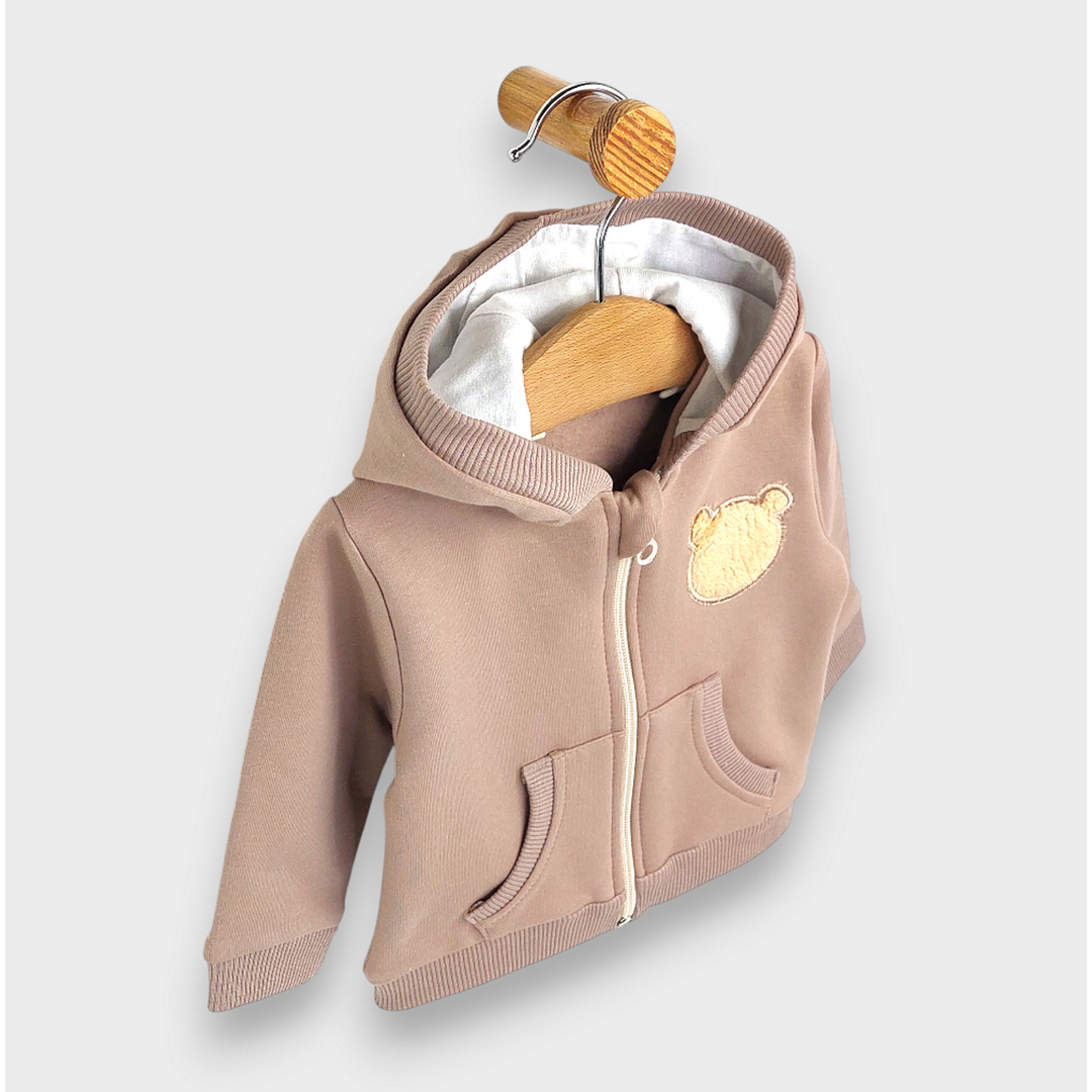 Rainy Бебешки комплект от 2 части Пухено мече 62-92 см. бадем