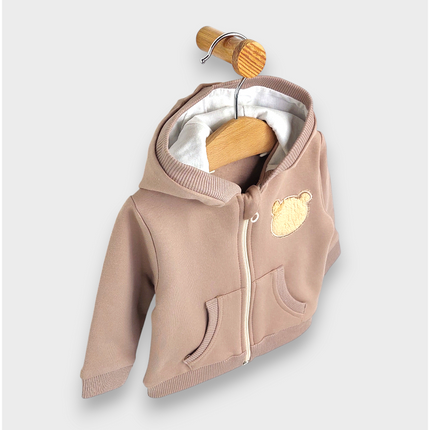 Rainy Бебешки комплект от 2 части Пухено мече 62-92 см. бадем