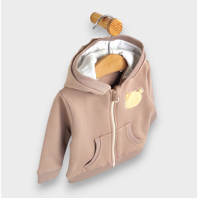 Rainy Бебешки комплект от 2 части Пухено мече 62-92 см. бадем