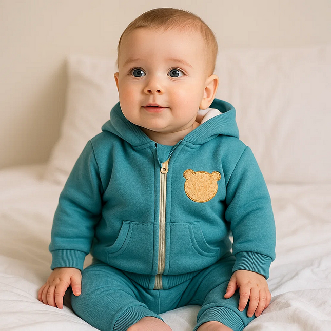 Rainy Бебешки комплект от 2 части Пухено мече 62-92 см. бор