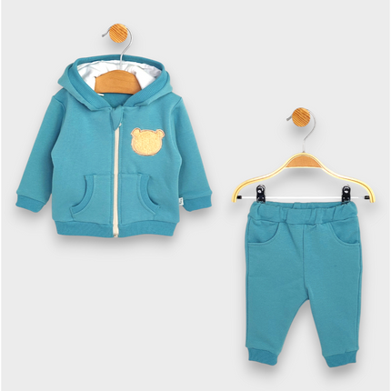 Rainy Бебешки комплект от 2 части Пухено мече 62-92 см. бор