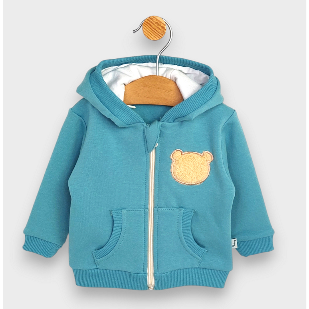 Rainy Бебешки комплект от 2 части Пухено мече 62-92 см. бор