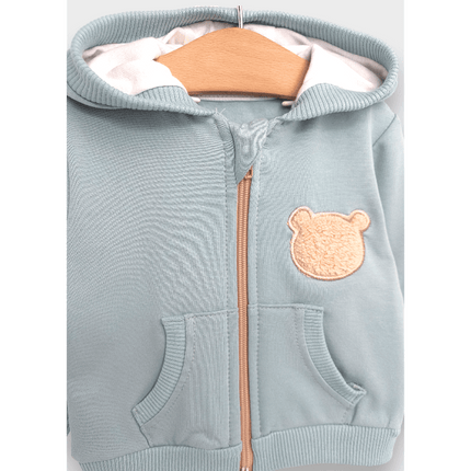 Rainy Бебешки комплект от 2 части Пухено мече 62-92 см. зелено