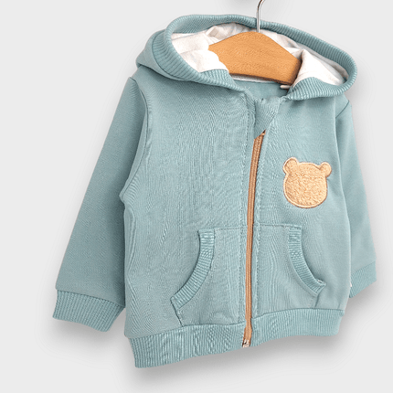 Rainy Бебешки комплект от 2 части Пухено мече 62-92 см. зелено