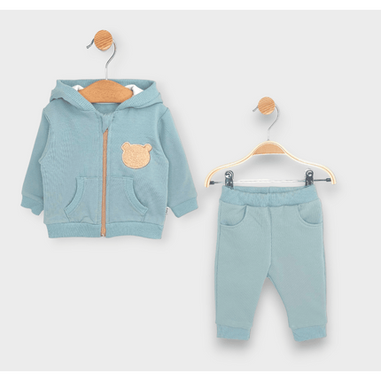 Rainy Бебешки комплект от 2 части Пухено мече 62-92 см. зелено