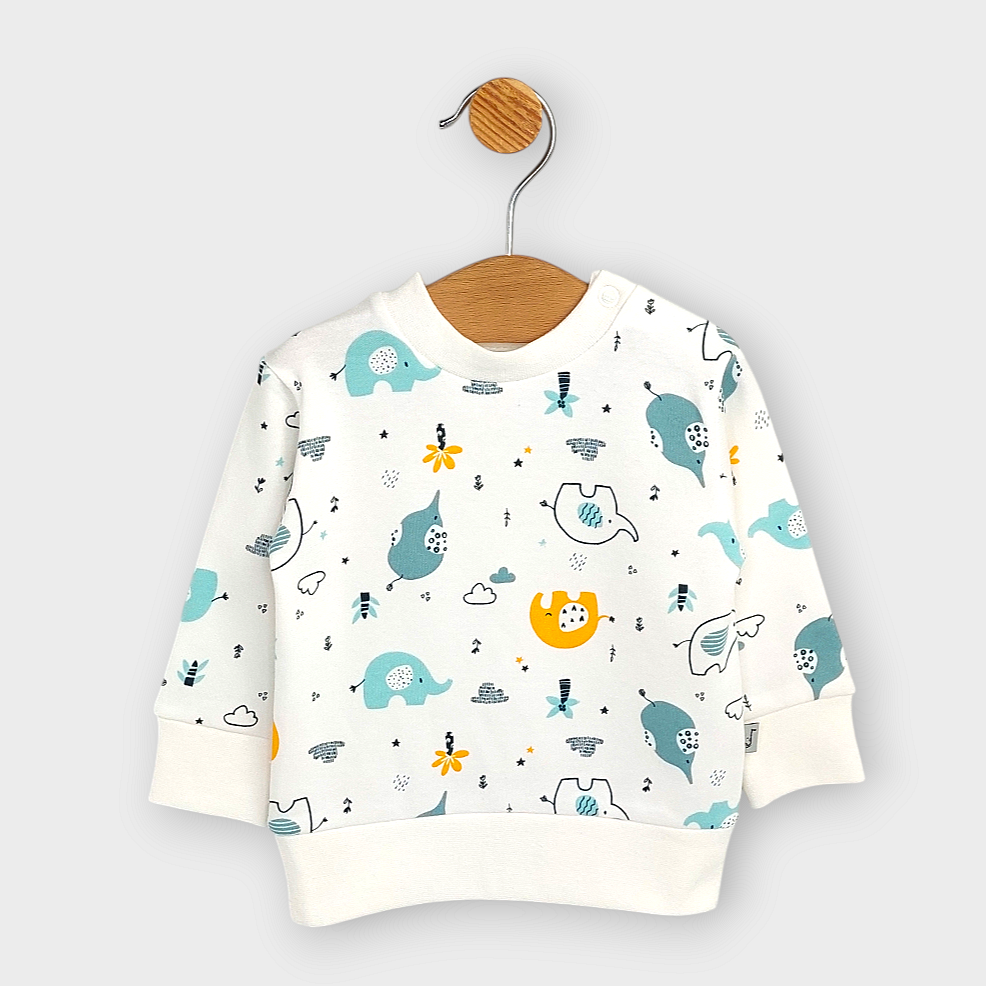 Rainy Бебешки комплект от 2 части Шарени слончета 62-92 см. бор