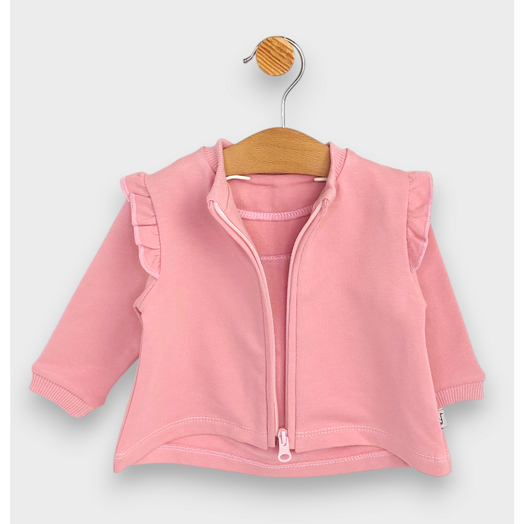 Rainy Бебешки комплект от 3 части Мече с панделка 62-92 см. пудра