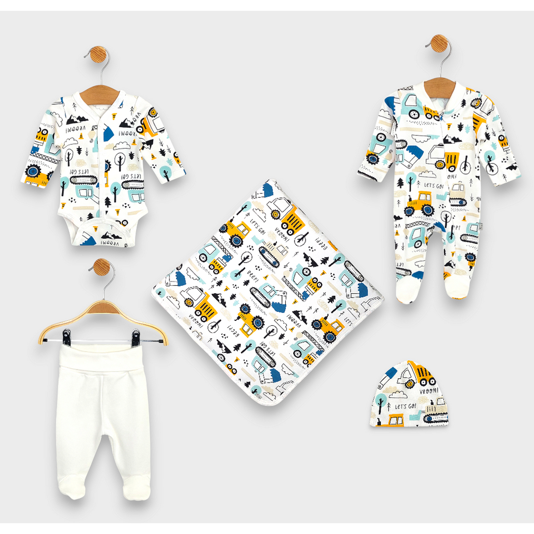 Rainy Бебешки комплект за изписване 5ч. Багери