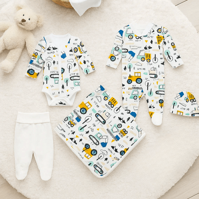 Rainy Бебешки комплект за изписване 5ч. Багери