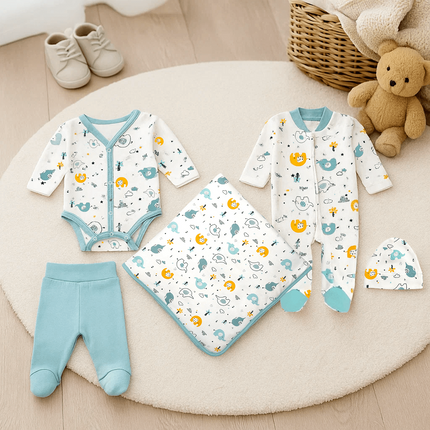 Rainy Бебешки комплект за изписване 5ч. Шарени слончета