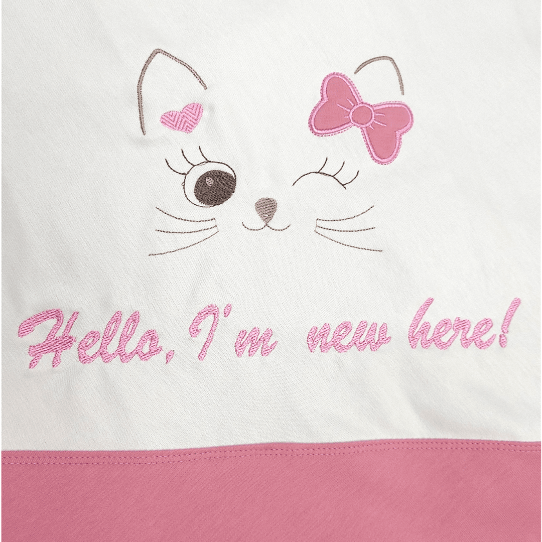 Rainy Бебешки комплект за изписване 8ч. Hello Cat роза