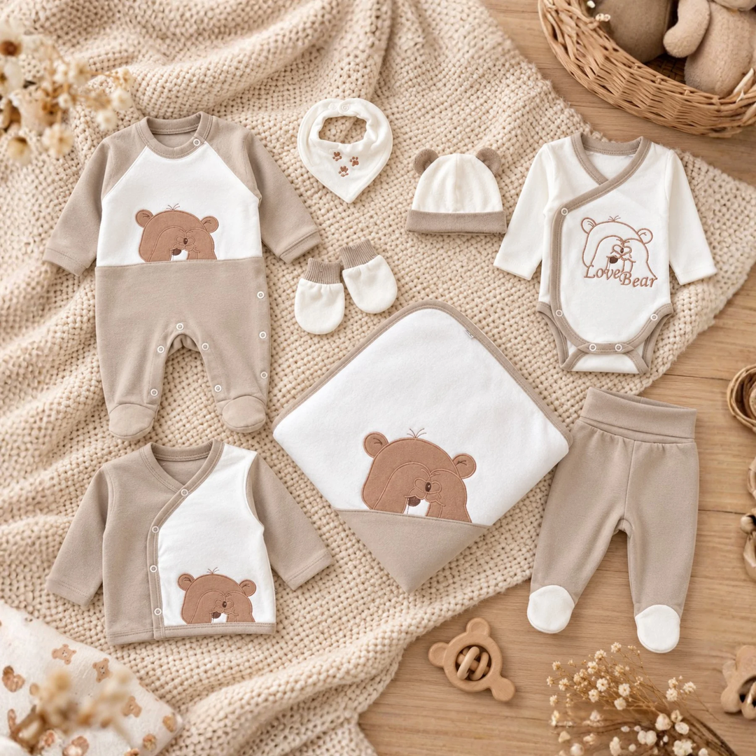 Rainy Бебешки комплект за изписване 8ч. Love Bear