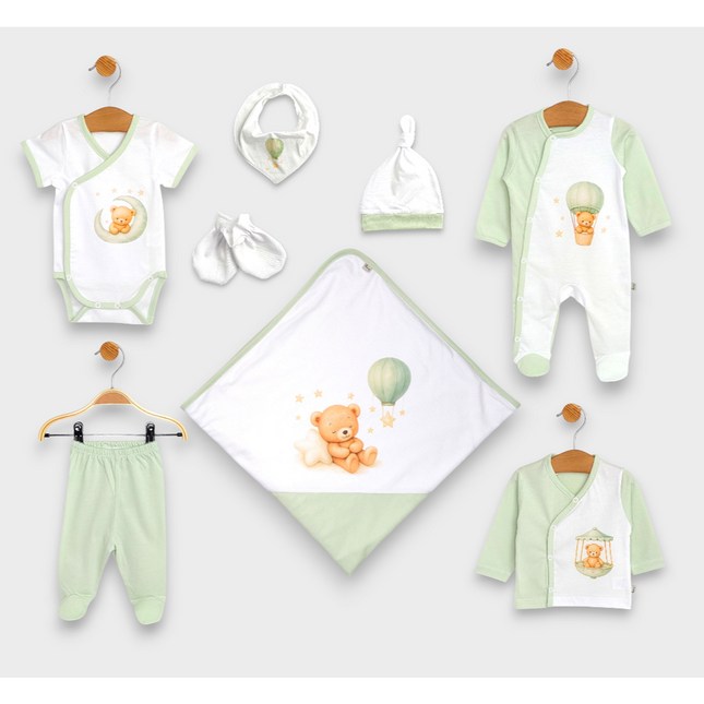 Rainy Бебешки комплект за изписване 8ч. Green bear
