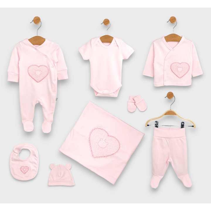 Rainy Бебешки комплект за изписване 8ч. Сърце с мече Лято