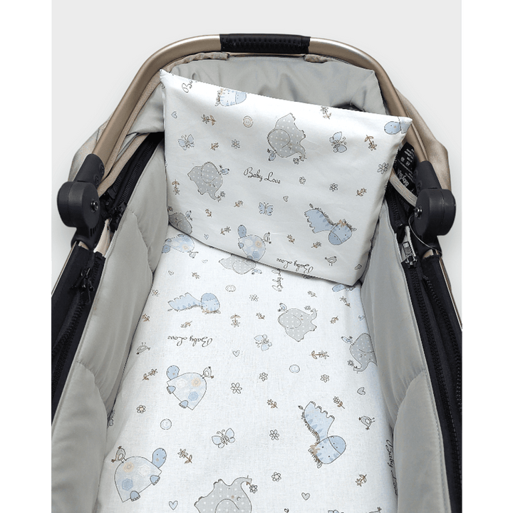 Rainy Бебешки комплект за количка 2 части Сини зебри и слончета