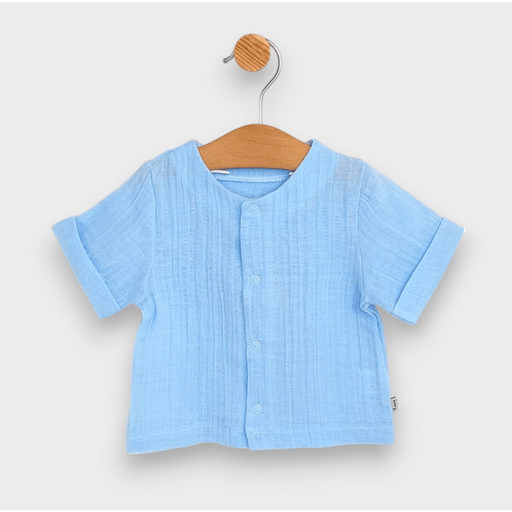 Rainy Бебешки муселинов комплект 2 части 62-86см. син