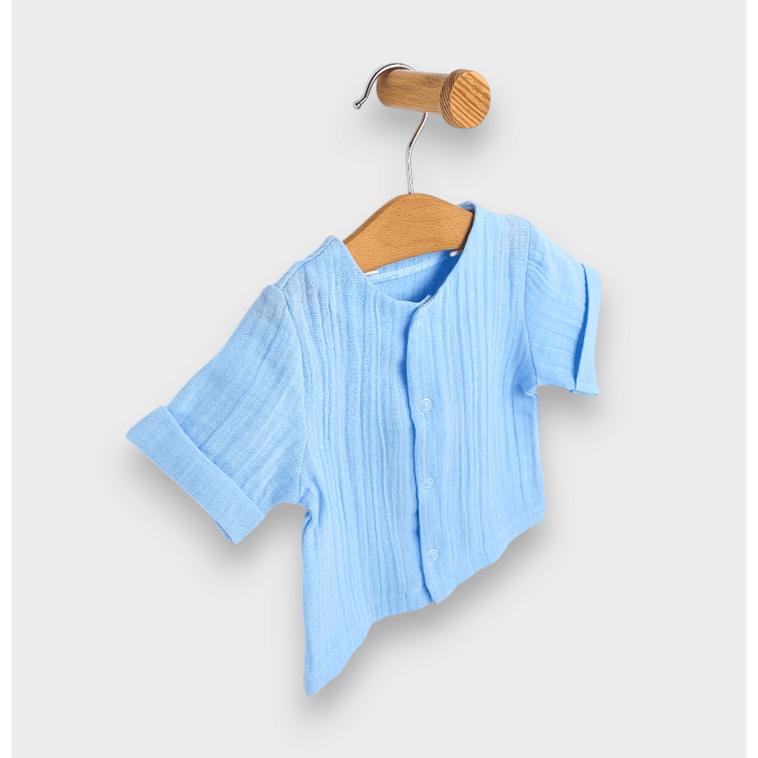 Rainy Бебешки муселинов комплект 2 части 62-86см. син