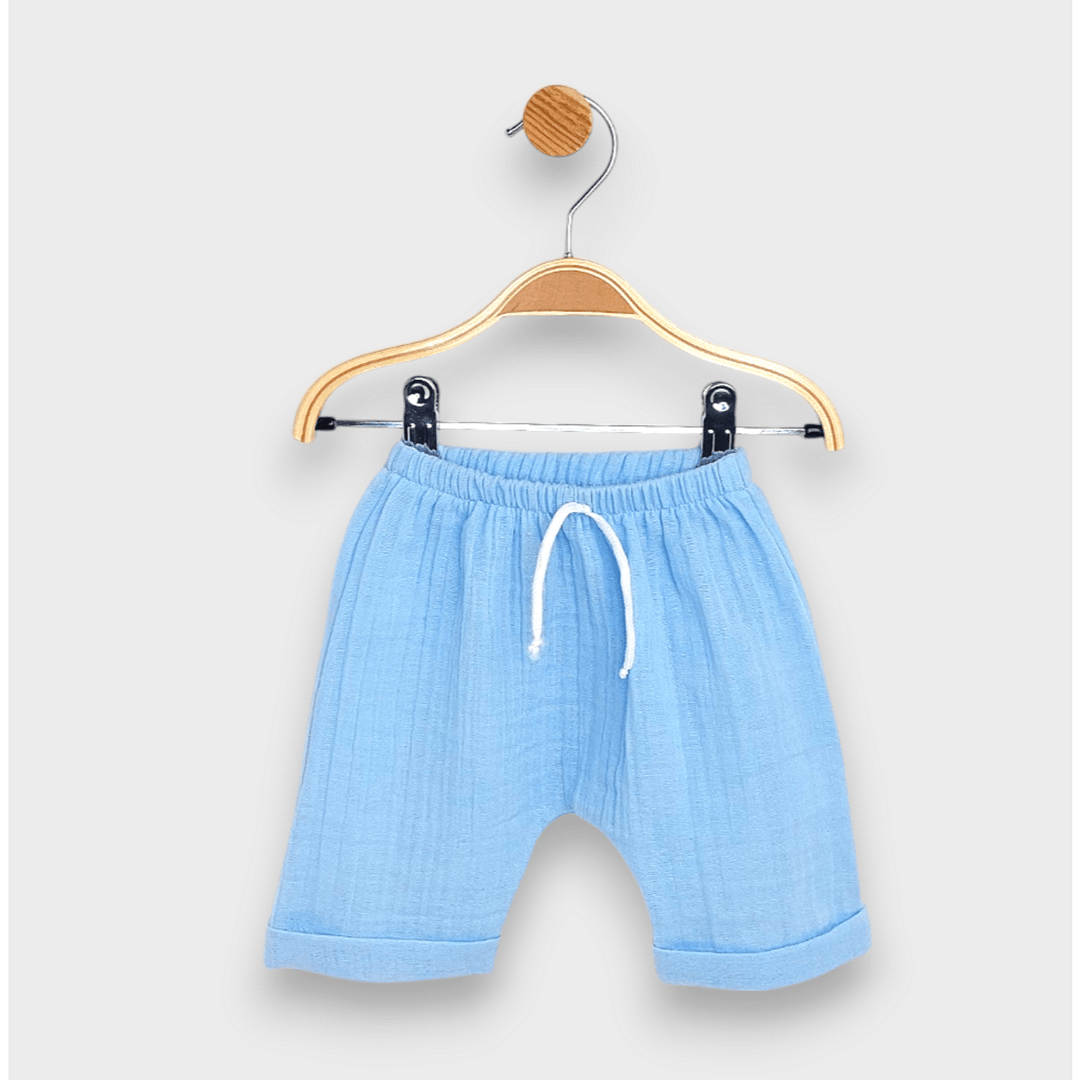 Rainy Бебешки муселинов комплект 2 части 62-86см. син