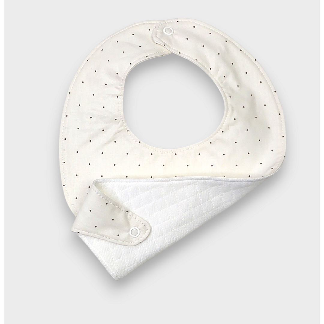 Rainy Бебешки непромокаем лигавник-бандана с държач за биберон Екрю точки