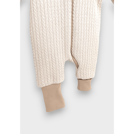 Rainy Бебешки плетен гащеризон с цип и качулка 56 - 80 см. бежов