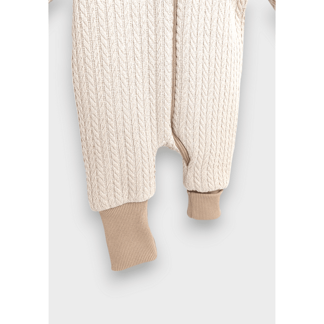 Rainy Бебешки плетен гащеризон с цип и качулка 56 - 80 см. бежов