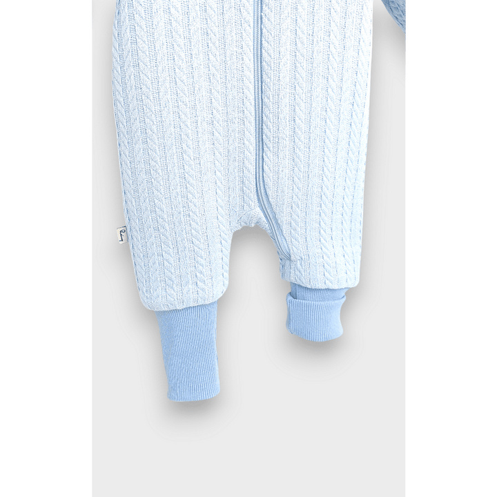 Rainy Бебешки плетен гащеризон с цип и качулка 56 - 80 см. син