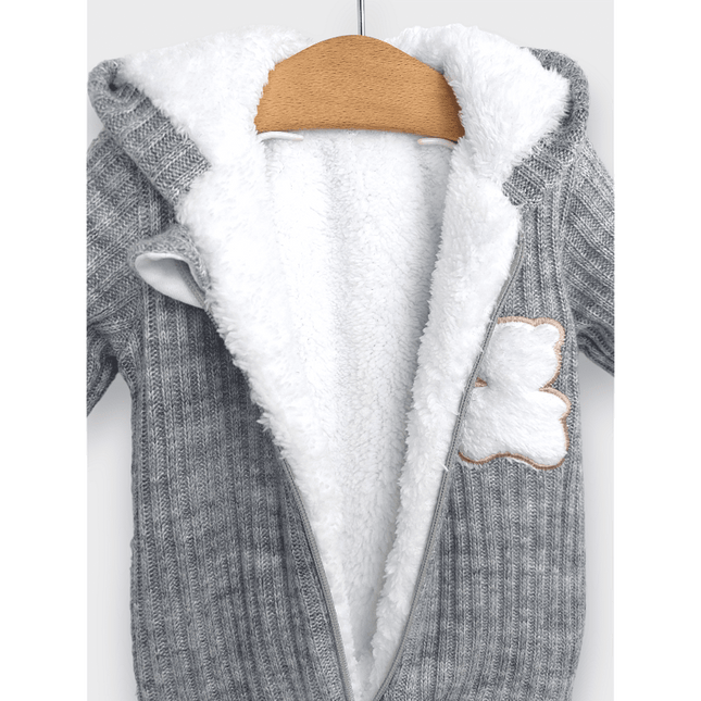 Rainy Бебешки плетен гащеризон White bear 56 - 80 см. сив