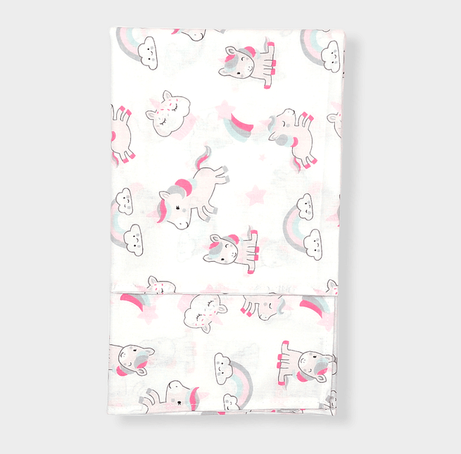 Rainy Бебешки плик за олекотена завивка 100х140см Еднорог розов