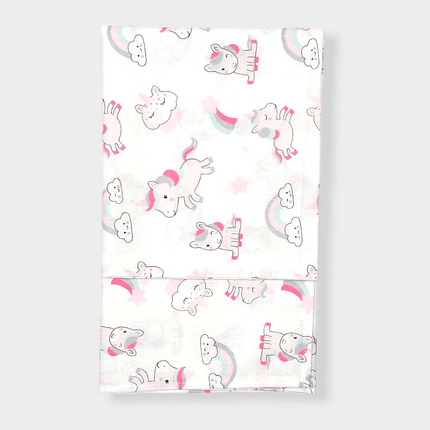 Rainy Бебешки плик за олекотена завивка 90х110см Еднорог розов