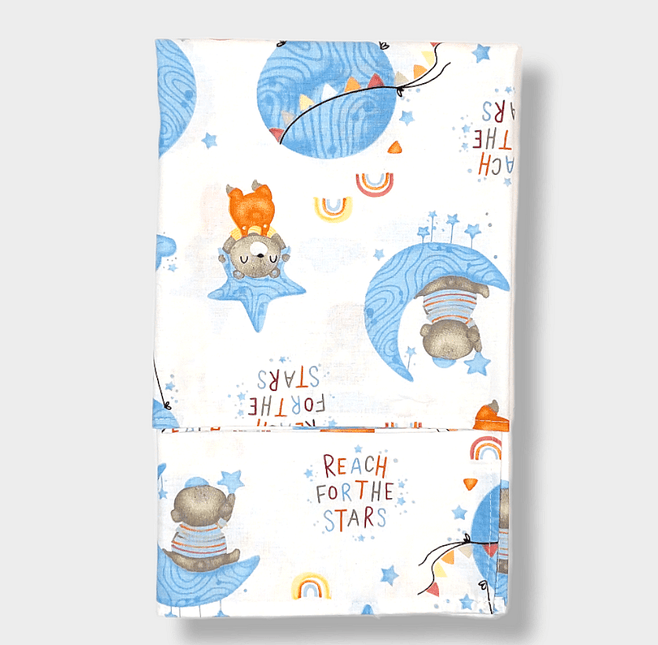 Rainy Бебешки плик за олекотена завивка 90х110см Мече на луна син