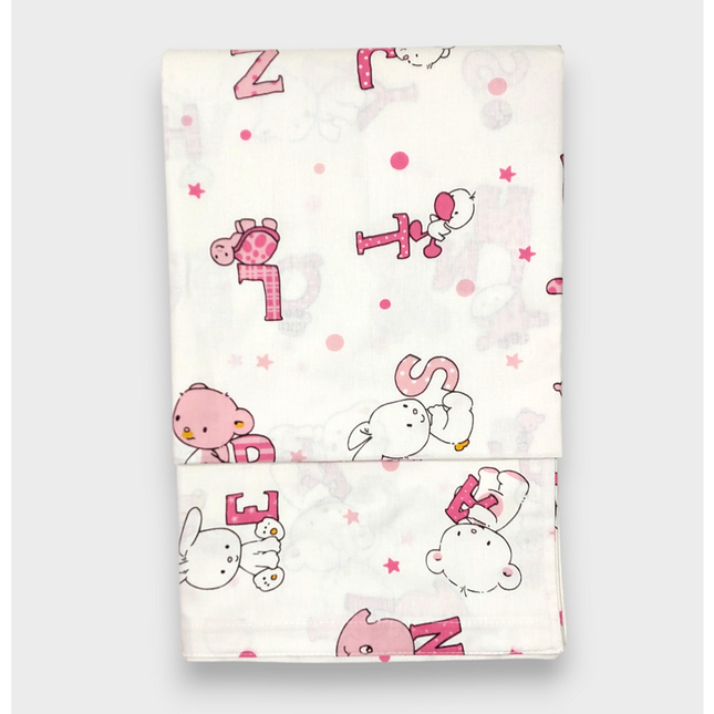 Rainy Бебешки плик за олекотена завивка 90х120см Мече с букви розов