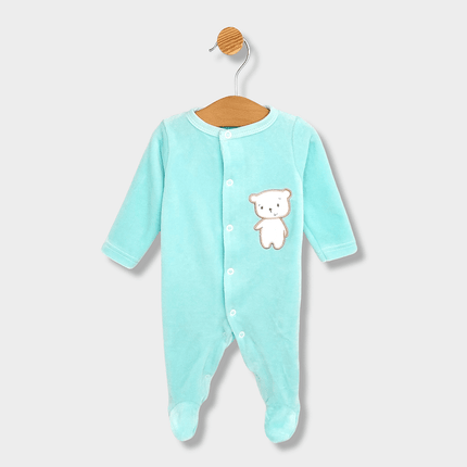 Rainy Бебешки плюшен гащеризон Little bear 56-62см. резеда