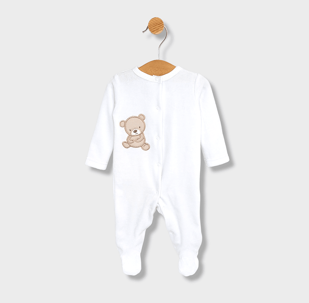 Rainy Бебешки плюшен гащеризон Little Bear and Rabbit 56-62см. бял