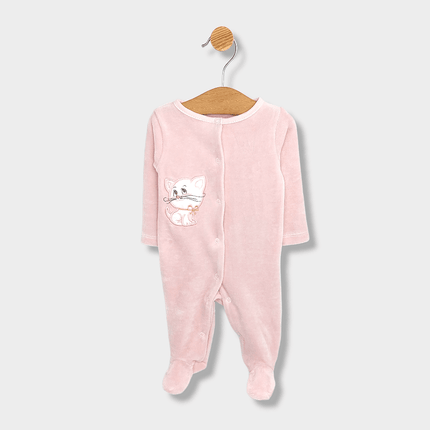 Rainy Бебешки плюшен гащеризон Little Cat 56-62см. розов
