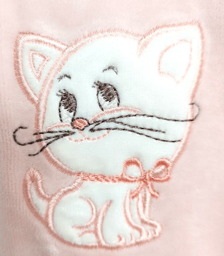 Rainy Бебешки плюшен гащеризон Little Cat 56-62см. розов