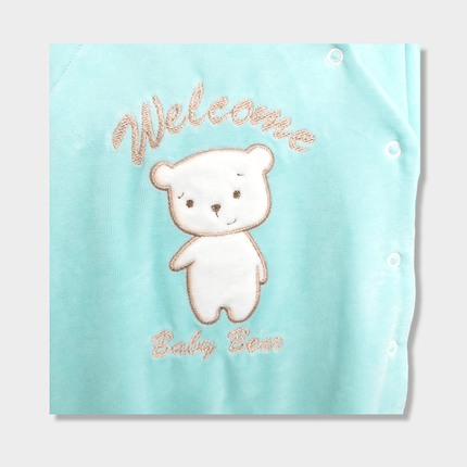 Rainy Бебешки плюшен гащеризон Welcome Baby Bear 56-62см. резеда