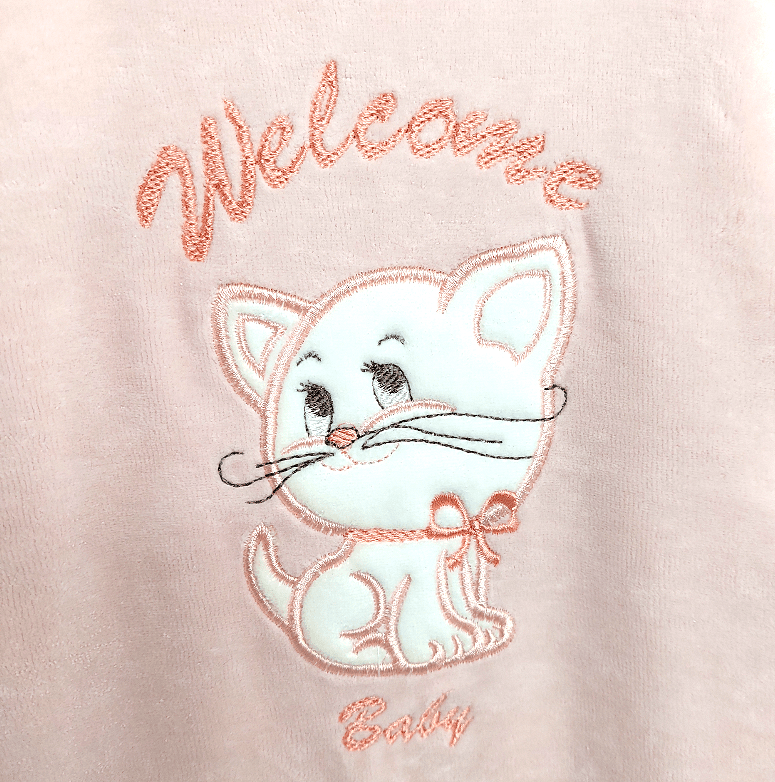 Rainy Бебешки плюшен гащеризон Welcome Baby Cat 56-62см. розов