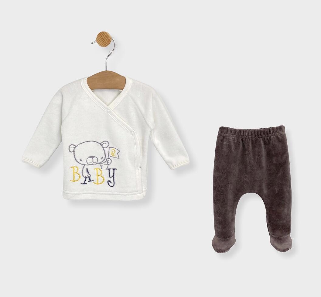 Rainy Бебешки плюшен комплект от 2 части Baby Bear кафяв