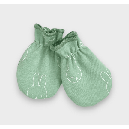 Rainy Бебешки ръкавички с ластик Bunnies пастелно зелено