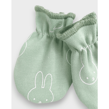 Rainy Бебешки ръкавички с ластик Bunnies пастелно зелено