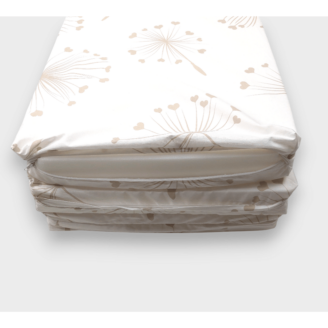 Rainy Бебешки сгъваем матрак 60х120 см. Бежови глухарчета екрю