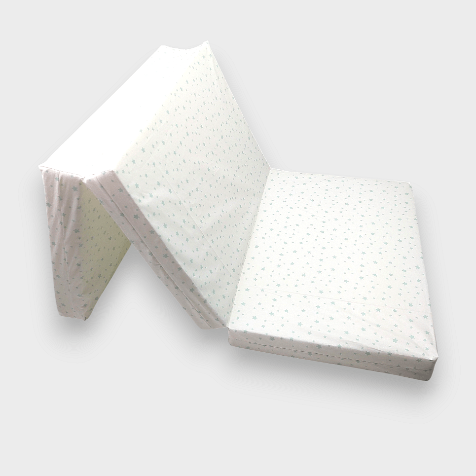 Rainy Бебешки сгъваем матрак 60х120 см. Мента звезди