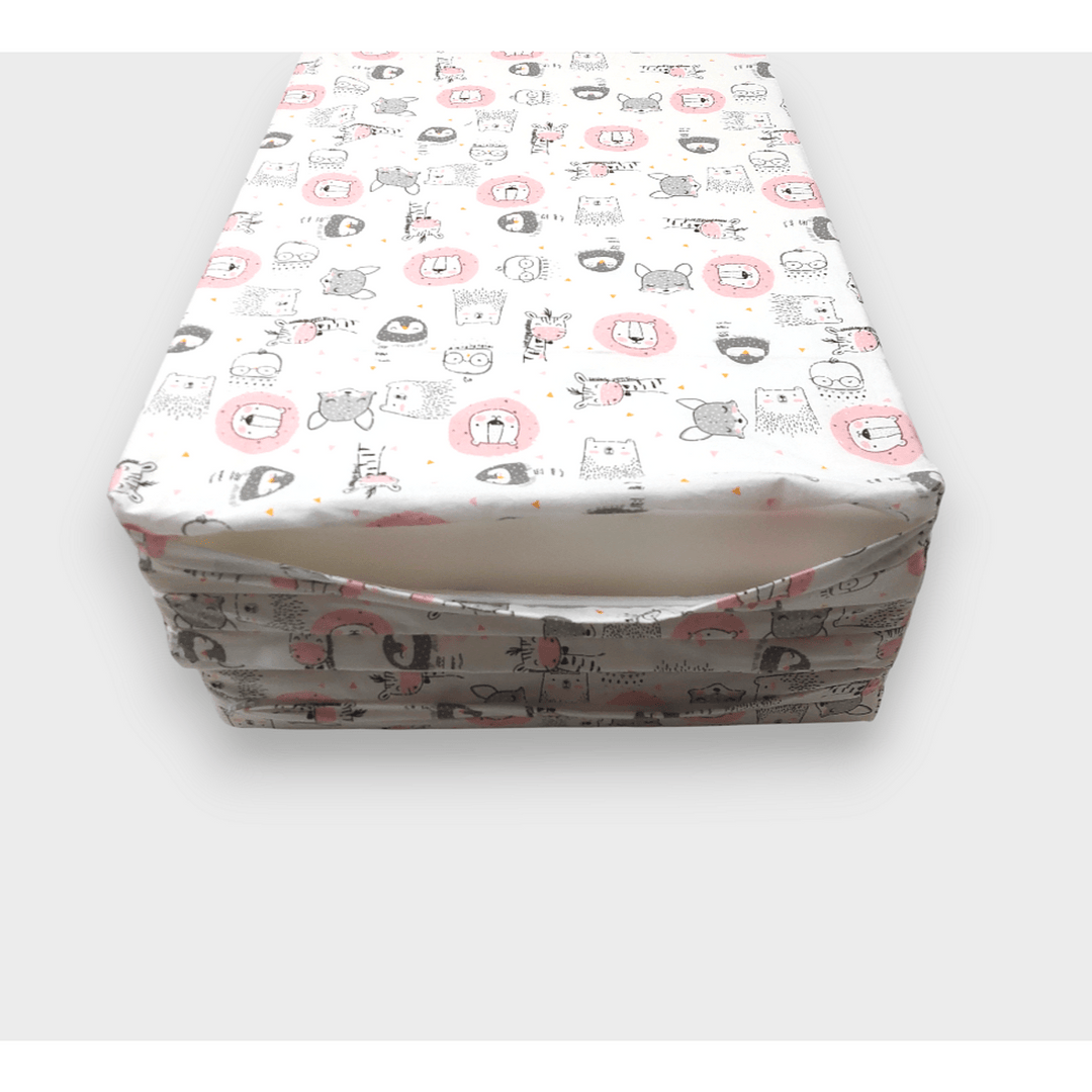 Rainy Бебешки сгъваем матрак 60х120 см. Розови животинки