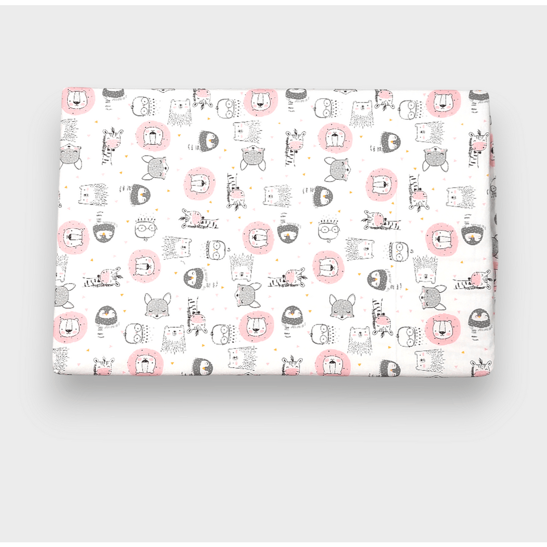 Rainy Бебешки сгъваем матрак 60х120 см. Розови животинки