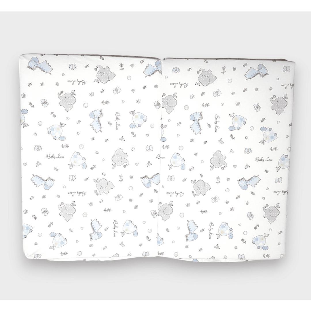 Rainy Бебешки сгъваем матрак 60х120 см. Сини зебри и слончета