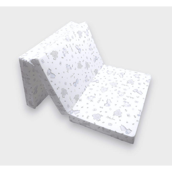 Rainy Бебешки сгъваем матрак 60х120 см. Сини зебри и слончета