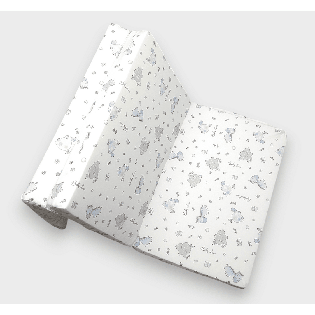 Rainy Бебешки сгъваем матрак 60х120 см. Сини зебри и слончета