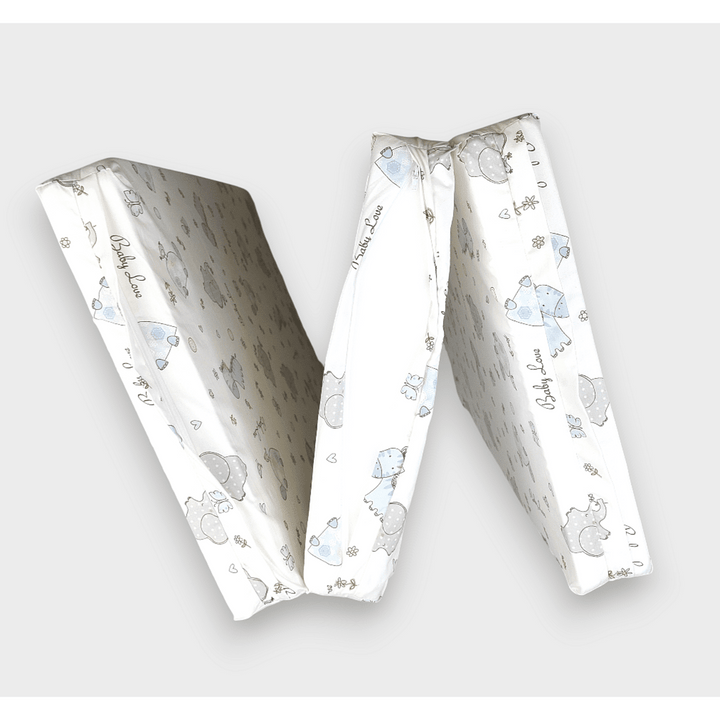 Rainy Бебешки сгъваем матрак 60х120 см. Сини зебри и слончета