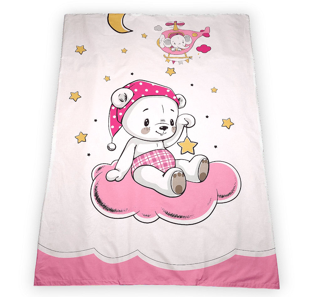 Rainy Бебешки спален комплект 3 части 60х120 см. Розово мече