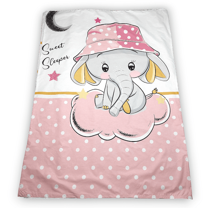 Rainy Бебешки спален комплект 3 части 60х120 см. Розово слонче